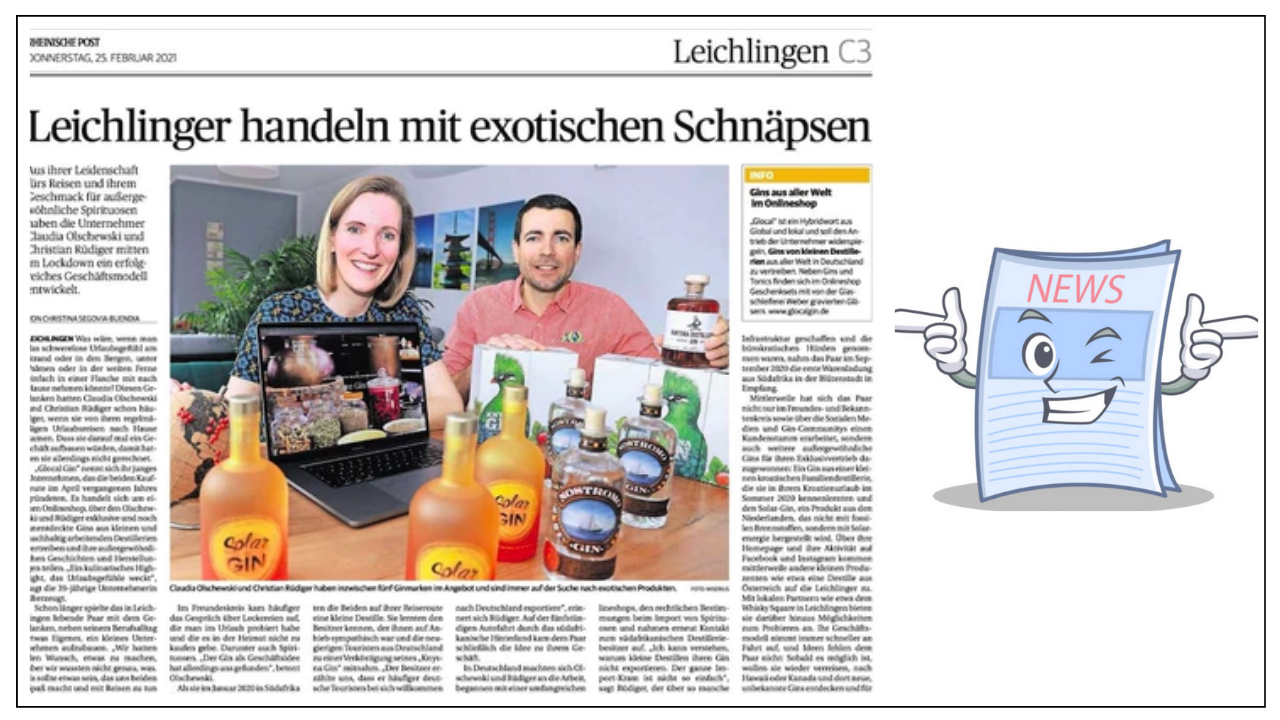 Glocal Gin ist in der Zeitung