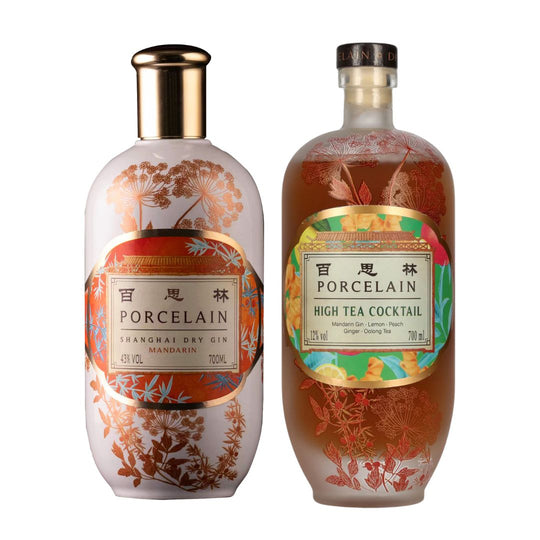 Porcelain Shanghai Gin, der Trendgin aus China - Bundle Mandarin Gin & High Tea Cocktail