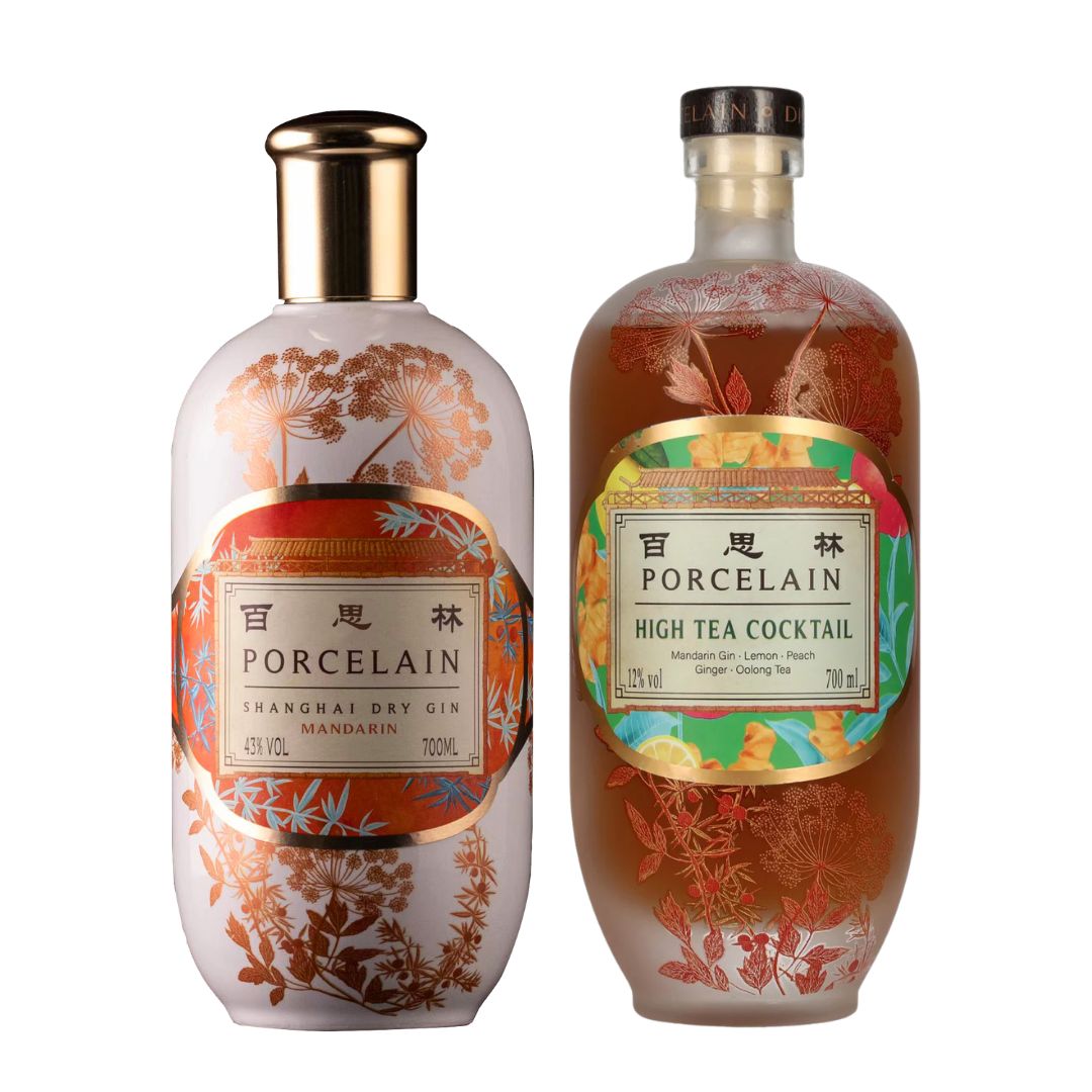 Porcelain Shanghai Gin, der Trendgin aus China - Bundle Mandarin Gin &amp; High Tea Cocktail