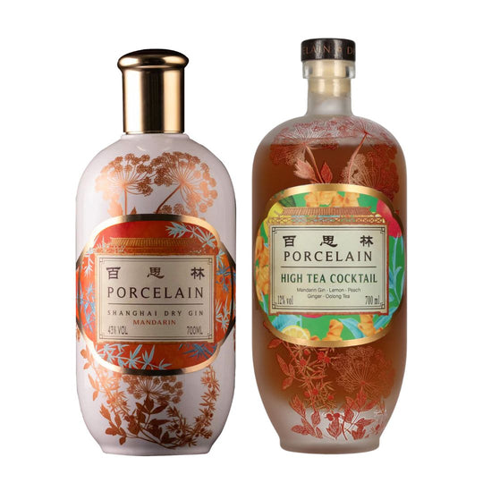 Porcelain Shanghai Gin, der Trendgin aus China - Bundle Mandarin Gin &amp; High Tea Cocktail